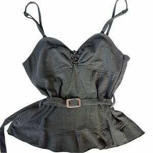 Y2K Office Siren Euro Belted Cami top Made in Italy